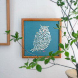sotlight コノハズク 20cm フレーム付 アートパネル ふくろう フクロウ 動物 鳥 バード 額縁 壁飾り 壁掛け 正方形 アート フレーム ポスター ソットライト 木製 ギフト ポトペリー 北欧 おしゃれ 玄関 アートポスター