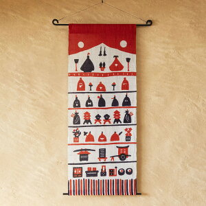 よつめ染布舎 型染め 桃の節句 タペストリー 七段飾り 壁掛け 雛飾り 作家 小野豊一