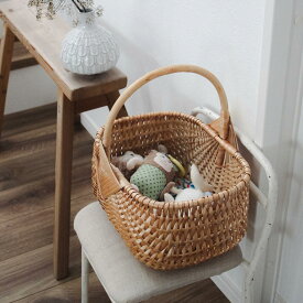 【選べる2カラー】ラトビア PINUMU PASAULE マッシュルーム M 木製 取っ手付き バスケット やなぎ かご ハンドルバスケット ゴッドアイ ラトビアかご リガ 手作り 北欧 ヤナギ スクエア カゴバッグ ハンドメイド
