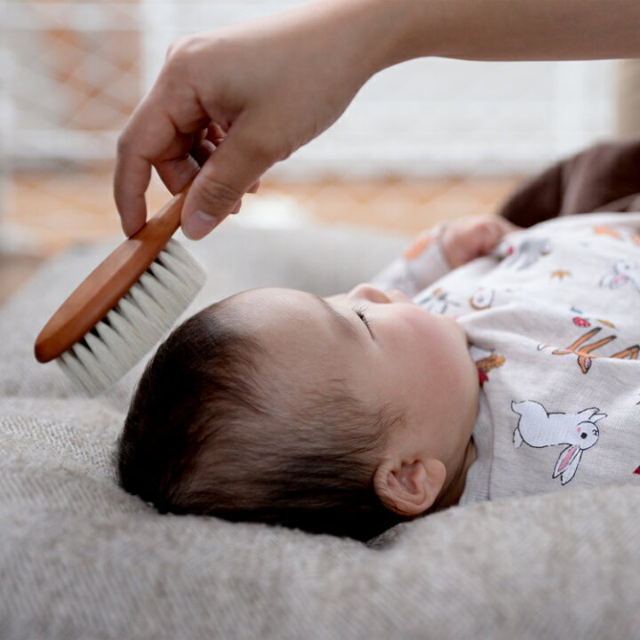 赤ちゃん用コーム  ベビー用 赤ちゃん ブラシ　羊毛 天然素材