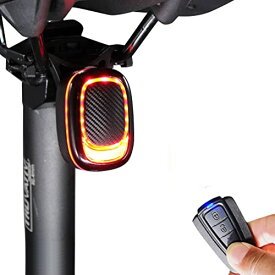 Gelielim 自転車 テールライト リモコン付き盗難防止アラーム 自動点灯 IP66防水 usb充電式 高輝度 長時間対応 4つの輝度モード 夜間走行 簡単装着