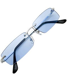色：ライトブルー CYPHUS(サイファス) カラーサングラス メンズ レディース 男女兼用 カラーレンズ スクエア 伊達メガネ UVカット 紫外線カット トレンド ファッション PT-CS35