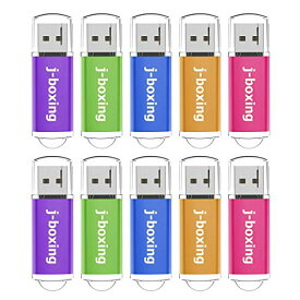 色：紫、緑、青、オレンジ、ピンクx2 サイズ：8GB 10個セット USBメモリ 8GB J-boxing キャップ式 USBフラッシュメモリ USB 2.0 フラッシュドライブ （五色：紫、緑、青、オレンジ、ピンク）