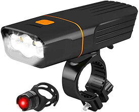 色：5200mAh 自転車ライト 自転車ヘッドライト USB充電式 LED ライト 高輝度 1200ルーメン 3モード点灯 300メートル以上照射 IPX6防水 ロードバイク ライト 懐中電灯兼用 多用途 着