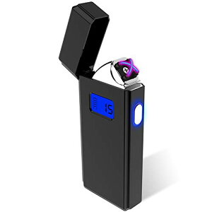 色：ブラック 電子ライター USBライター 点煙回数表示 プラズマ 充電ライター 葉巻ライター 防風 軽量LED 誕生日 プレゼント ブラック