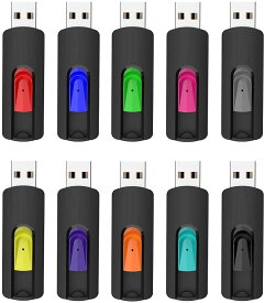 色：10色 サイズ：4GB USBメモリ 4GB 10個セット USB 2.0 フラッシュメモリ 格納式 USBメモリー4ギガバイト サムドライブ ースティック ペンドライブ 10色