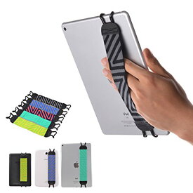 色：ブラック・グレー SHC タブレットPC用ハンドストラップ - 対応 iPad 9, iPad Air 5, Mini 6 - Pro 9.7 in,11in - Samsung Galaxy Tab & Note - Google Nexus - Asus Transformer Book, Microsoft Surface Pro & RT - Dell Venue - Lenovo Idea