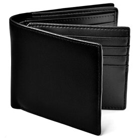 色：ブラック/ブラック [Le sourire] 二つ折り 財布 カード18枚収納 ボックス型小銭入れ 本革 メンズ