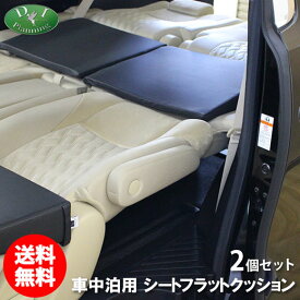 【送料無料】車中泊用 シートフラットクッション 2個セット レザークッション 段差解消 汎用 クッション 座席の隙間を埋める 安眠クッション 合皮レザー 高密度ウレタン ミニバン用 SUV車用 社外新品 diplannning製品 DIプランニング製