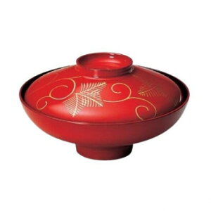 福井クラフト 5寸富士型煮物椀 松唐草朱 33604840【送料無料】