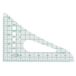 方眼三角縮尺 1/5 25-016【送料無料】 メール便対応商品