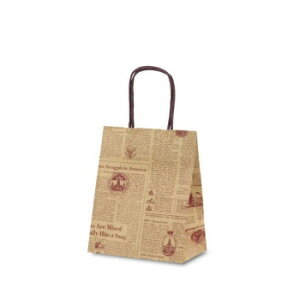 自動紐手提袋 T-2 リブル(ブラウン) 1243 25枚【送料無料】