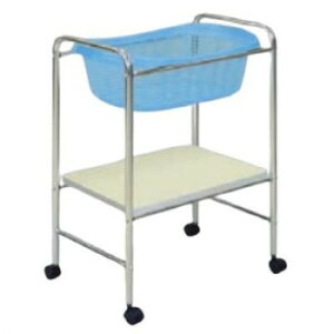 高田ベッド製作所 S型器械台付脱衣カゴ(ブルー) キャスター付き TB-73-11【送料無料】
