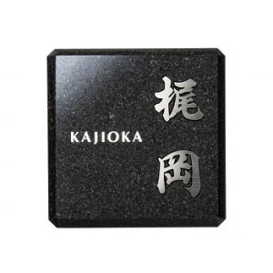 福彫 表札 黒ミカゲ&チタン切文字 TIK-216【送料無料】