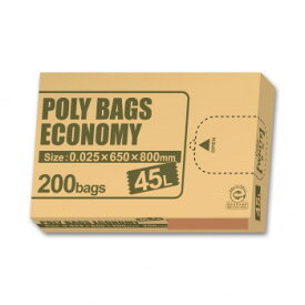 オルディ ポリバッグエコノミー BOX 45L 0.025mm 乳白半透明 200P 000040703【送料無料】