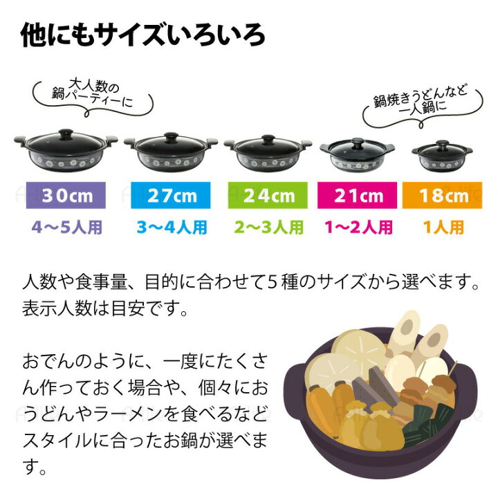 楽天市場】ホーロー 卓上鍋 21cm (1~2人用) 2.2L 鍋 IH対応 一人鍋 