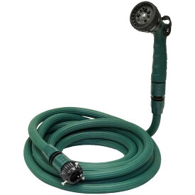 伸びるホース 散水ホース ガーデンホース [改良版] 5mから15m 2〜3倍に伸縮 おしゃれ チュロホース 洗車ホース ガーデニングに 新構造 軽い ホース チューブレス 軽量 ビターブラウン/ティールグリーン プロテック 送料無料 rsl