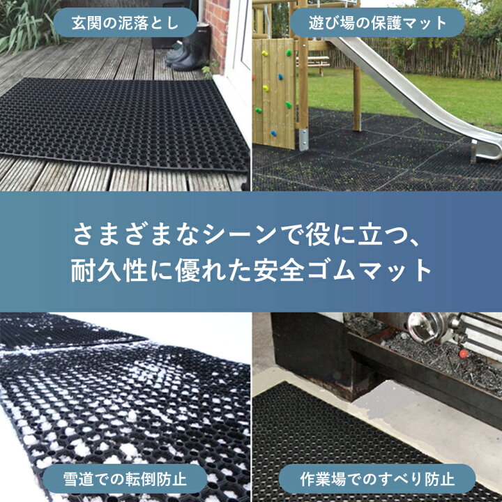 楽天市場 有孔 ゴムマット 1500mm 1000mm 22mm L ハイグレード版 ラバーマット スリップ 転倒 防止 雪道 台風 災害 プロテック 代引不可商品 ライフバリュー