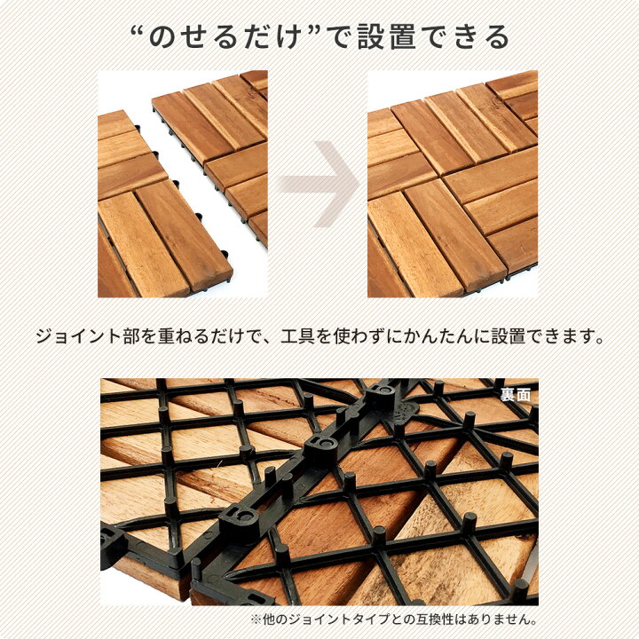 楽天市場】ウッドデッキ 天然木 アカシア 【10枚セット】30cm×30cm 