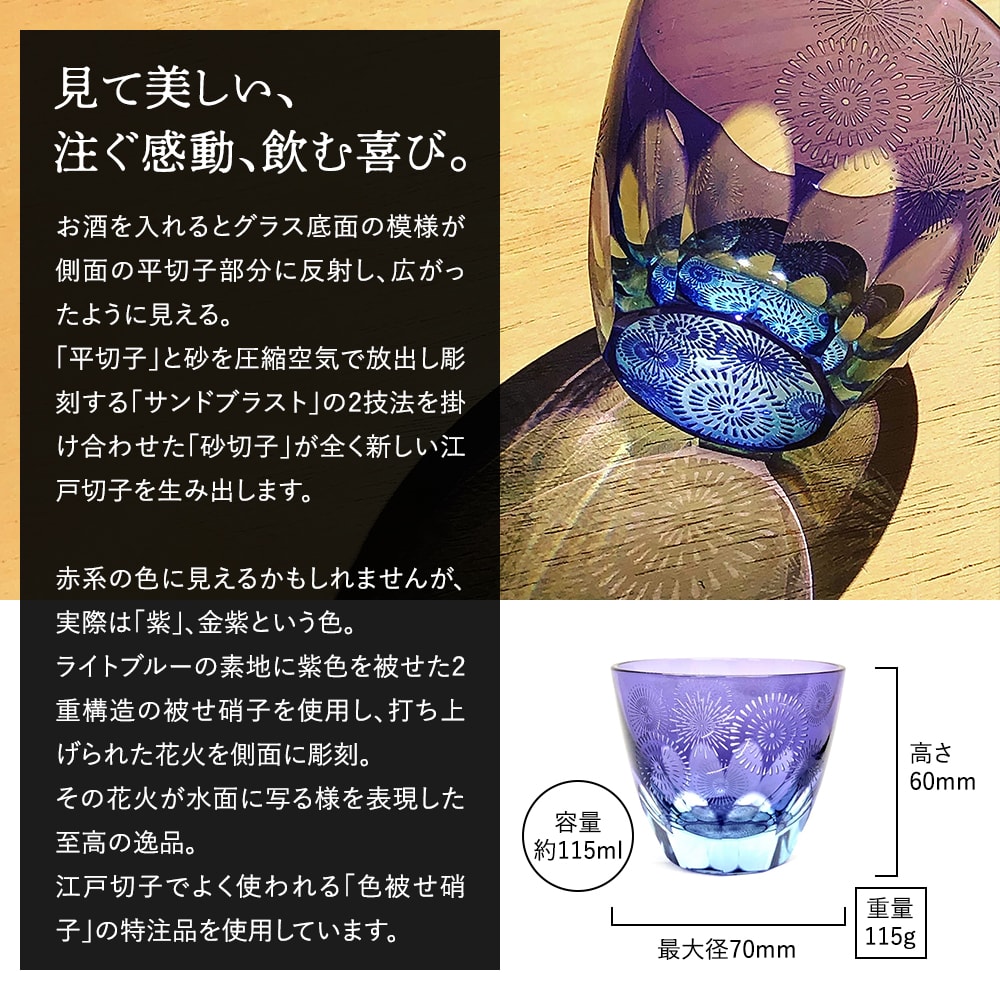 楽天市場】江戸切子 グラス 「花火」 【GLASS-LAB】 グラス・ラボ 【桐