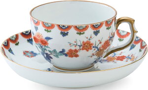 有田焼 賞美堂本店 色絵梅菊文 紅茶碗皿 S-3096 伝統工芸 日本 紅茶 コーヒー 和 オシャレ モダン 高級 来客用 おもてなし