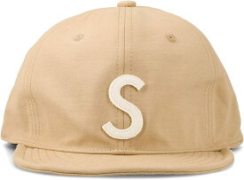[ベーシクエンチ] Basiquenti Spring Logo Short Cap アンパイヤキャップ 帽子 ショートつば 小つば つば短 ストライプ Sロゴ レディース メンズ 2サイズ展開 フリーサイズ （ベージュ）