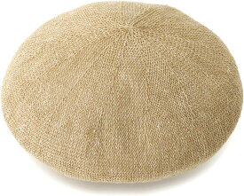 [ベーシクエンチ] Basiquenti Linen Thermo Beret ベレー 麻 ヘンプ 涼しい 軽量 春夏 レディース メンズ（ベージュ）