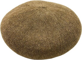 [ベーシクエンチ] Basiquenti Linen Thermo Beret ベレー 麻 ヘンプ 涼しい 軽量 春夏 レディース メンズ（ブラウン）