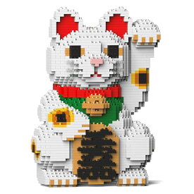 【JEKCA】 ジェッカ ブロック （招き猫 白） 01S-M01 Sculptor 立体パズル 組立パズル 猫の模型 大人向け ブロック玩具 ペット 置き物 動物 インテリア