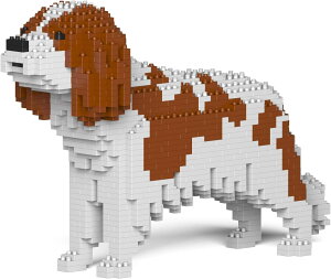 【JEKCA】 JEKCA ジェッカブロック キャバリアキングチャールズスパニエル 白茶 01S-M01 立体パズル 組立パズル 猫の模型 大人向け ブロック玩具 ペット 置き物 動物 インテリア