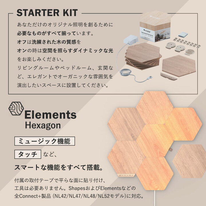 楽天市場】Nanoleaf ナノリーフ Elements Hexagon エレメンツ 