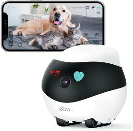 Enabot EBO SE ペットカメラ お友達ロボット スマートペットロボット 見守りカメラ 声掛けマイク 屋内 家庭用カメラ 見守りカメラ こども お子様 介護 お年寄り WiFi スマホ 遠隔操作 双方向音声通話 リアルタイム 動画視聴 写真動画撮影 ナイトビジョン 暗視 猫 犬