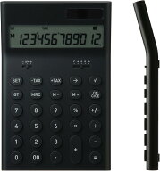 ±0 プラスマイナスゼロ 電卓 おしゃれ 丸ボタン 12桁 シンプル モノトーン 経理 会計 計算 事務 使いや…