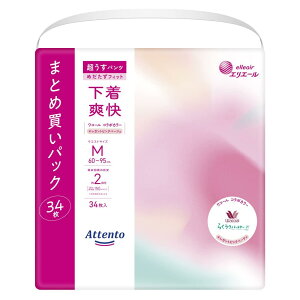 アテント 超うすパン ツ Mサイズ 34枚 下 着爽快 エレガ ントピンクべージュ 【大容量】