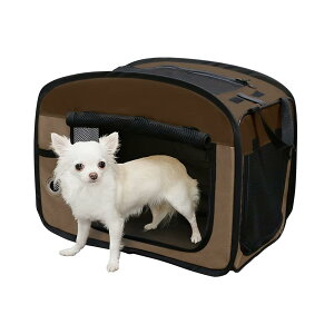 【10/27 9:59迄|お買い物マラソン|当店ポイント5倍】アイリスオーヤマ 犬 猫 ケージ 折りたたみ アウトドア 防災 ブラウン 超小型犬・猫用 幅53.5×奥行32.5×高さ42.5cm