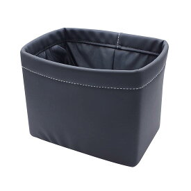 【楽天スーパーSALE★P最大47.5倍】槌屋ヤック(Tsuchiya Yac) 車内用品 ごみ箱 レザーダスト ラージ ブラック 奥行き15.5×幅21×高さ17cm ZE-55