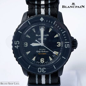 【未使用品／箱・保証書付き】SWATCH × BLANCPAIN スウォッチ ブランパン フィフティファゾムス Fifty Fathoms Ocean of Storms オーシャンオブストーム S035B400 自動巻き メンズ 腕時計 バイオセラミック ブラック ナイロンベルト ダイバーズウォッチ コラボ 限定モデル