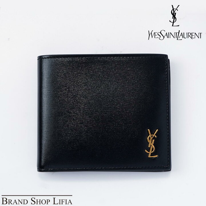 楽天市場】サンローラン SAINT LAURENT 財布 二つ折り ブラック レザー 