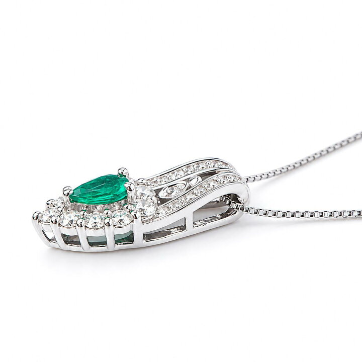 楽天市場】エメラルド ネックレス 0.18ct ダイヤモンド D0.26ct 