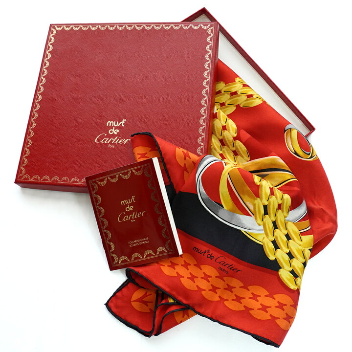 楽天市場】【中古】Cartier カルティエ スカーフ スクエア90 