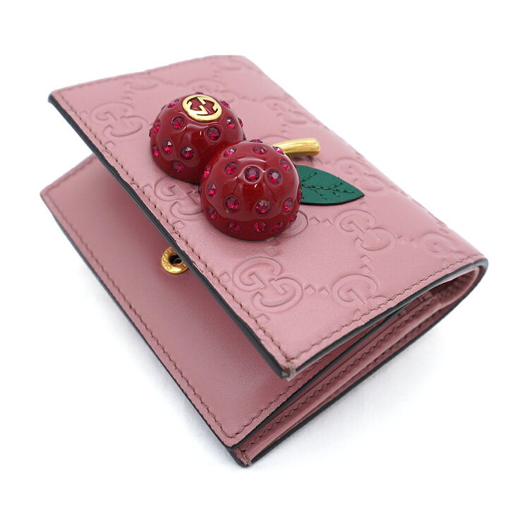 楽天市場】【中古】GUCCI グッチ GGスプリーム チェリー ピンク レザー 
