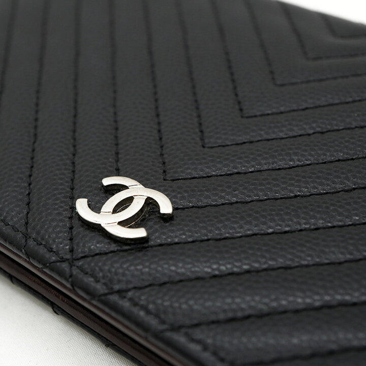 楽天市場】【中古】CHANEL シャネル Vステッチ キャビアスキン レザー 