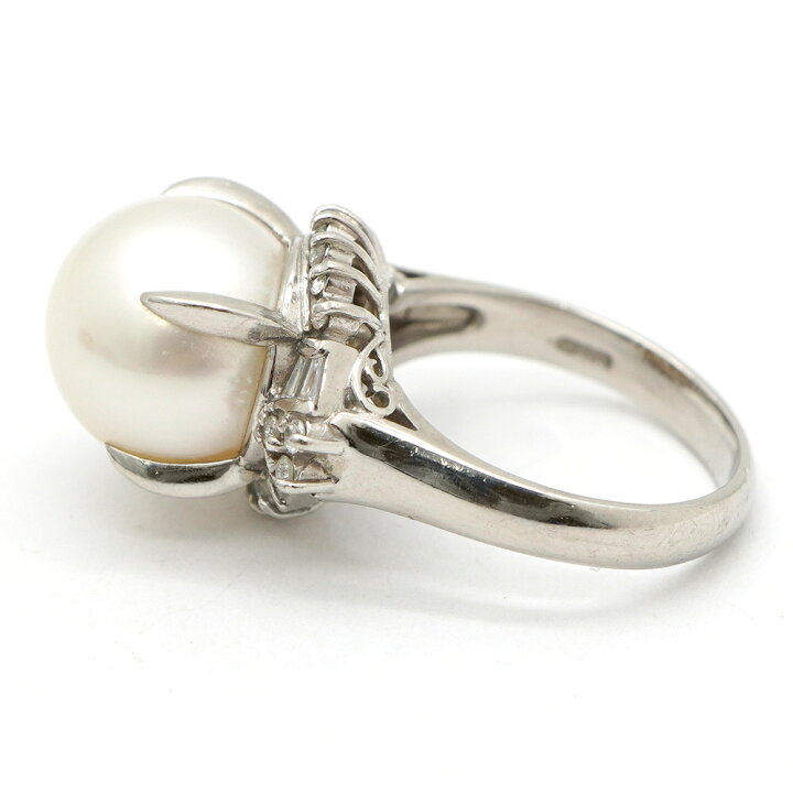 楽天市場】【中古】MIKIMOTO ミキモト パール ダイヤ プラチナ リング 