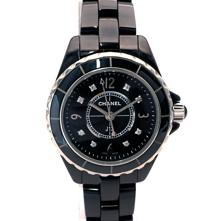 楽天市場】【中古】CHANEL シャネル J12 8Pダイヤ ブラック セラミック  