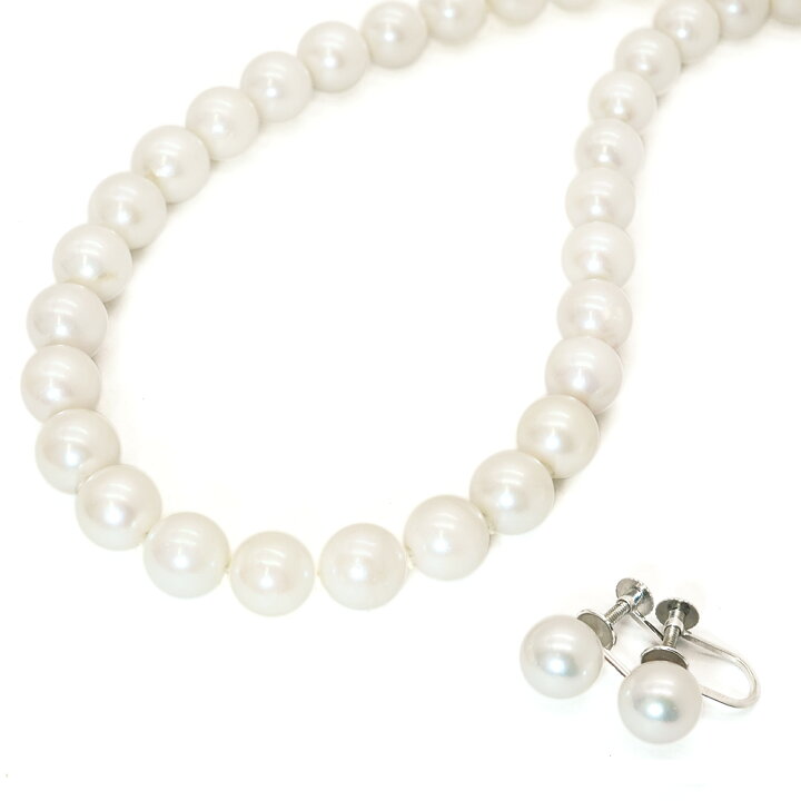 楽天市場】【中古】パール Akoya pearl ネックレス イヤリング セット 