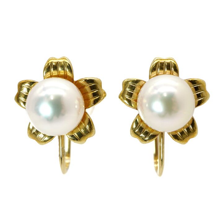 楽天市場】【中古】MIKIMOTO ミキモト 御木本 パールイヤリング 6.8mm 