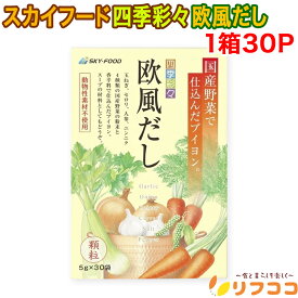 スカイフード 四季彩々 欧風だし 国産野菜使用ブイヨン 1箱（5g×30袋入） 日本 動物性素材不使用 化学調味料不使用 洋風だし スープ 煮込み料理 ポトフ シチュー ゆうパック発送（楽天倉庫出荷 最強配送商品）