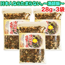 【レビューを書いて500円OFFクーポン配布中！】漁師町の海苔ご飯 28g×3袋セット 国産素材使用 チャック付き袋入り 漁師達のまかない料理