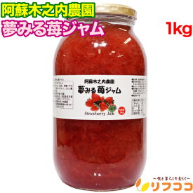 【プチプチ巻いて発送します】【回数制限無しのレビュー書いて10％OFFクーポン配布中♪】阿蘇木之内農園 夢みる いちごジャム 1kg 低糖度いちごジャム 果肉入り 国産 熊本県 阿蘇 イチゴ ジャム 朝食