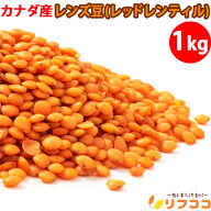 レンズ豆 挽き割り 赤 レッドレンティル 1kg 皮なし フットボール型 赤レンズ豆 ヒラマメ レンズマメ